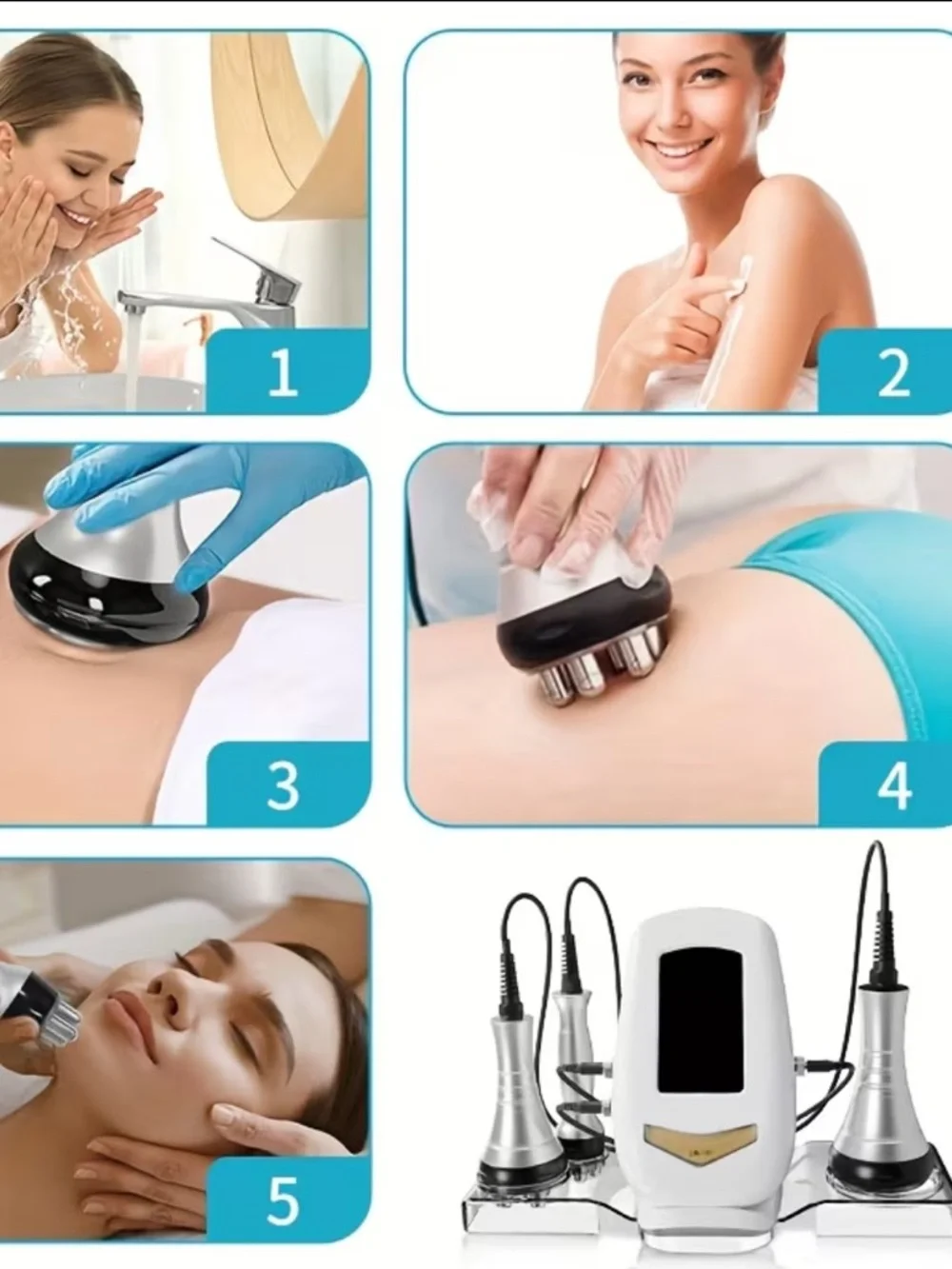Professional Three-Probe Cavitation & Radio Frequency Machine - White - Like New